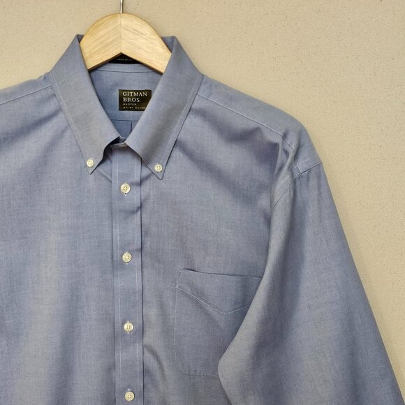Gitman Brothers Non-Iron 2 Ply Pinpoint Oxford Button Down 16.5 - Picture 1 of 7